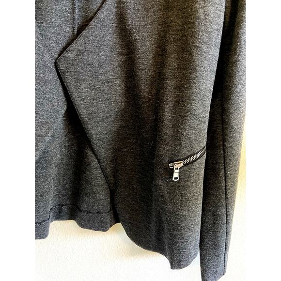 Peyton Jensen Heathered Charcoal Gray Open Front Jacket Cardigan Womens Small - Picture 2 of 4